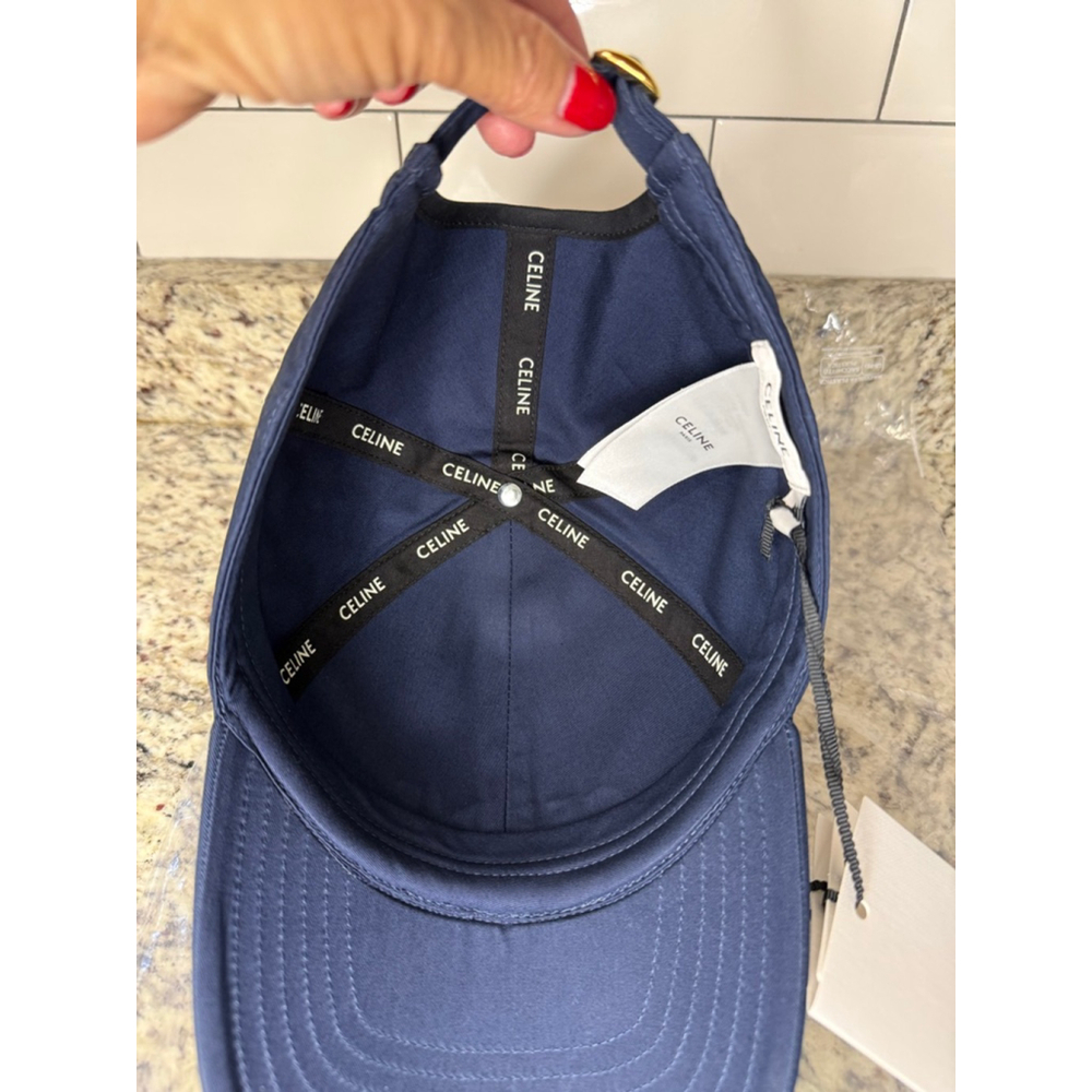 Celine Navy Blue & White Logo Baseball Cap Size M - Picture 5 of 5